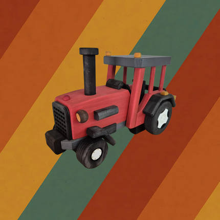 Räuchermann Traktor DDR LPG aus Buchenholz handgefertigt