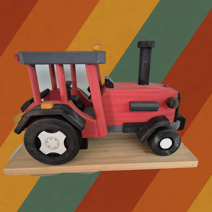 Räuchermann Traktor DDR LPG aus Buchenholz handgefertigt