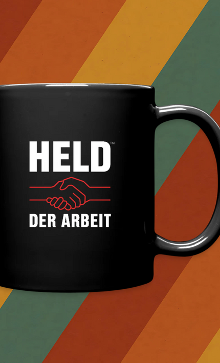 Kaffeebecher Held der Arbeit