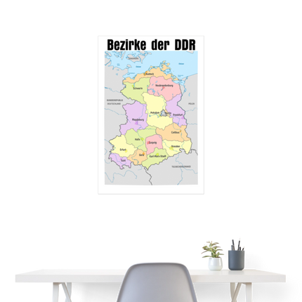 Bezirke der DDR Wandposter - Weiß