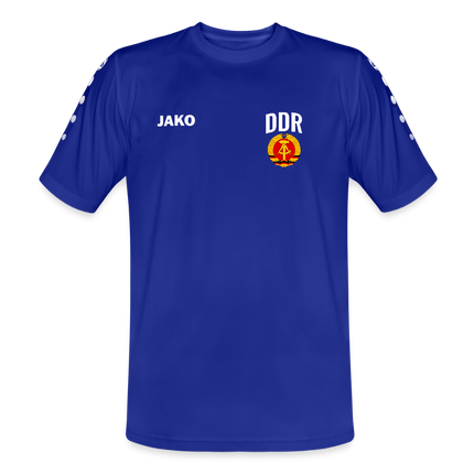 DDR Trikot royalblau mit Staatswappen JAKO Retro Funktionsshirt