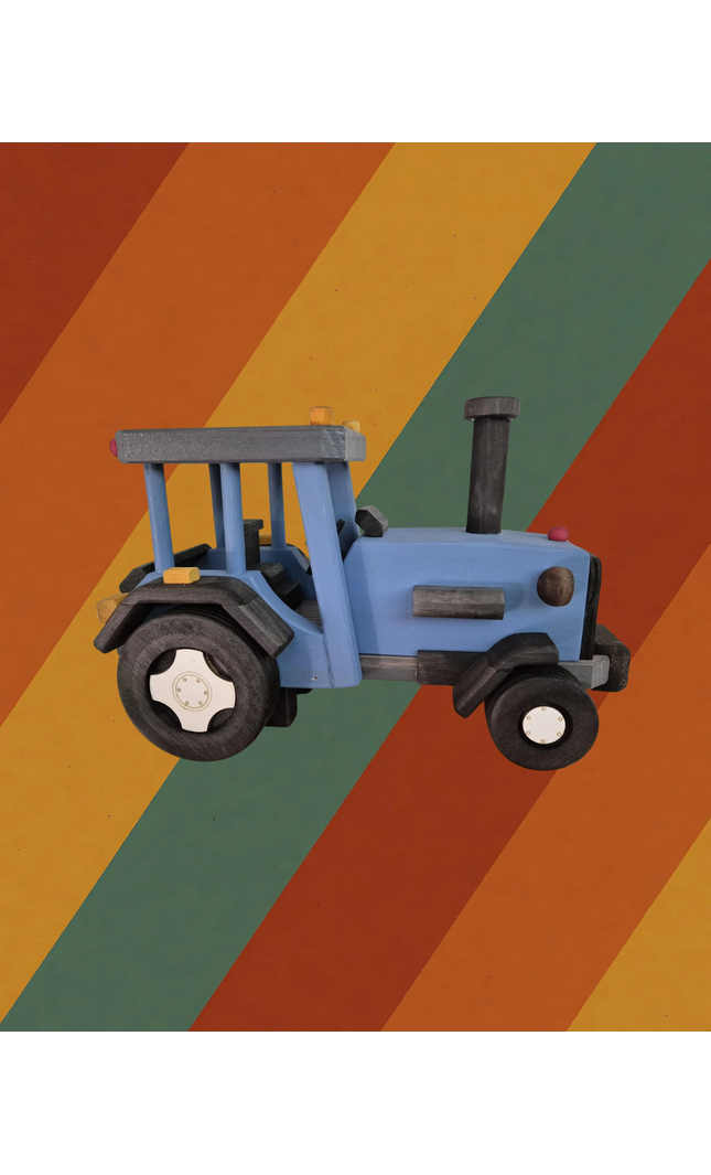 Räuchermann Traktor DDR LPG aus Buchenholz handgefertigt