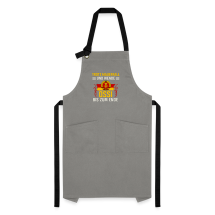 Kontrastschürze - Grau/Schwarz