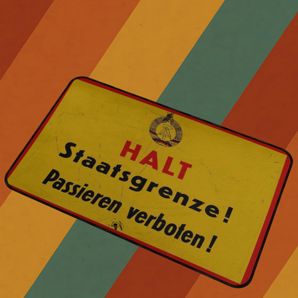 Fußmatte Halt Staatsgrenze