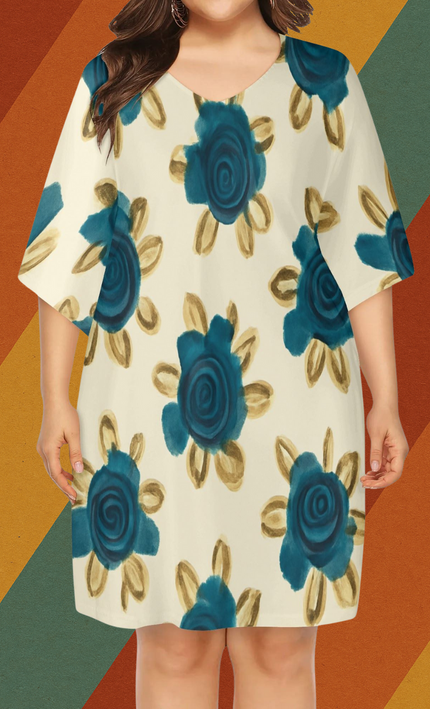 Kleid Blumenmuster Oma