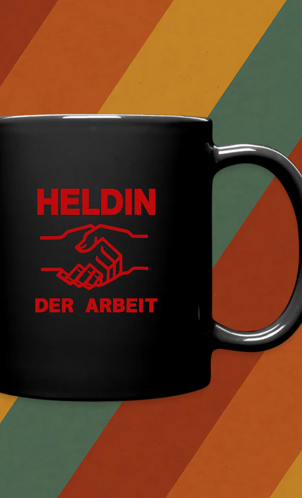 Kaffeebecher Heldin der Arbeit