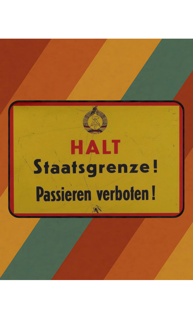Fußmatte Halt Staatsgrenze
