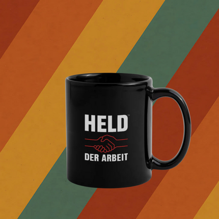 Kaffeebecher Held der Arbeit