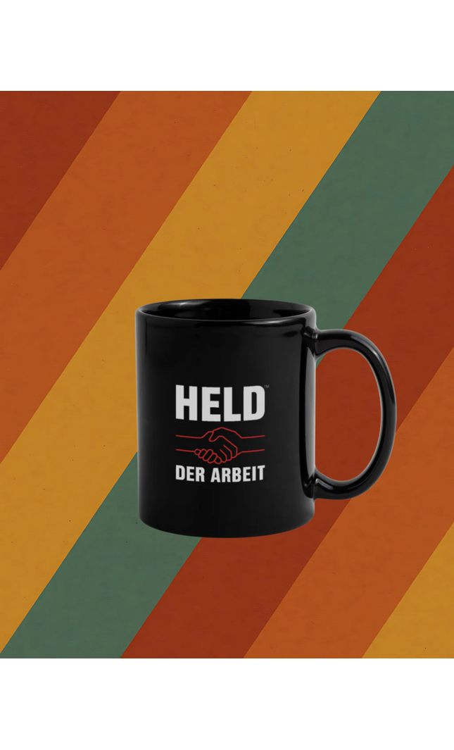 Kaffeebecher Held der Arbeit