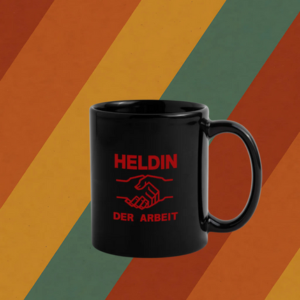 Kaffeebecher Heldin der Arbeit