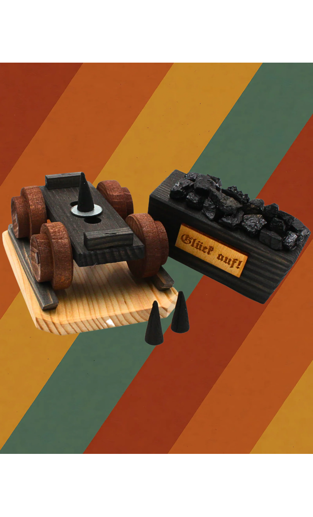 Räuchermann Bergbau-Lore – mit echter Kohle