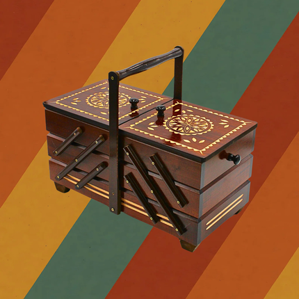 Omas Nähkästchen - Echt Eiche, 7 Fächer & für die Ewigkeit