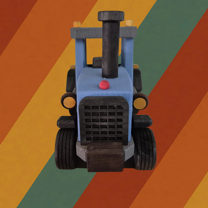 Räuchermann Traktor DDR LPG aus Buchenholz handgefertigt