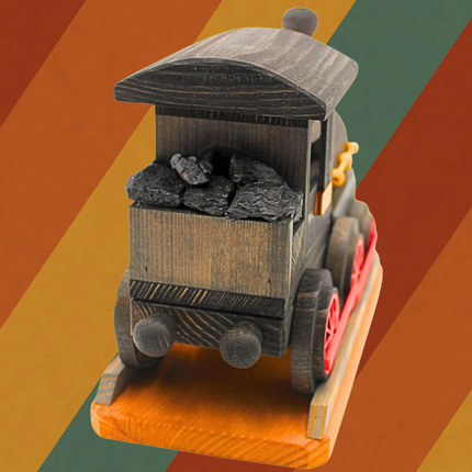 XXL Räucherlokomotive aus Holz mit echter Kohle