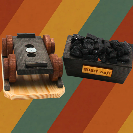 Räuchermann Bergbau-Lore – mit echter Kohle