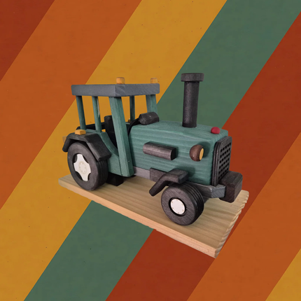 Räuchermann Traktor DDR LPG aus Buchenholz handgefertigt