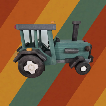 Räuchermann Traktor DDR LPG aus Buchenholz handgefertigt