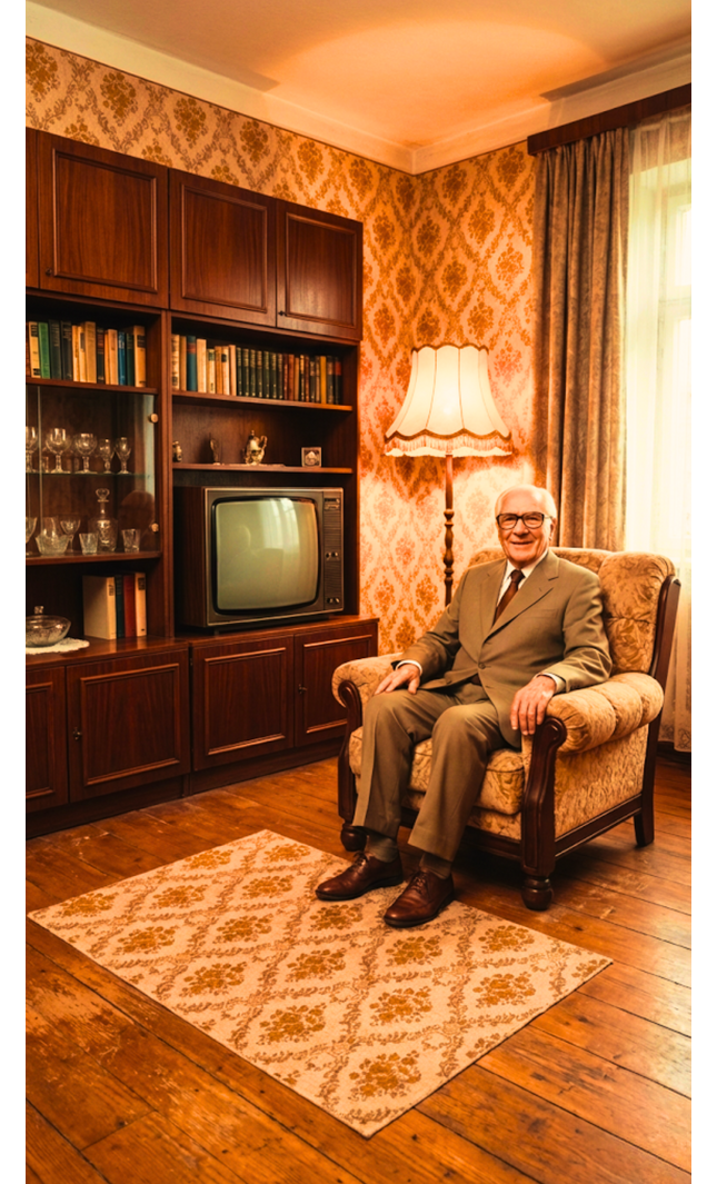 Teppich mit DDR Tapetenmuster rutschfest