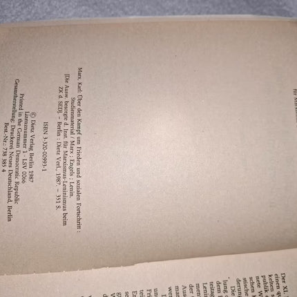 Marx · Engels · Lenin – Über den Kampf um Frieden und sozialen Fortschritt (Dietz Verlag Berlin, 1984)
